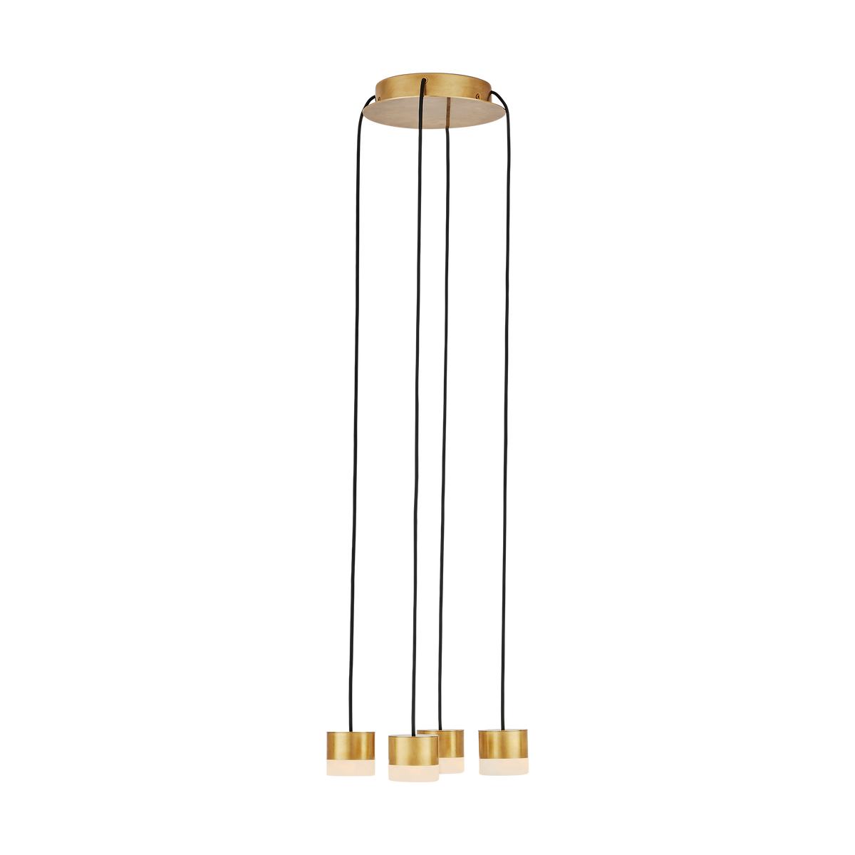 Visual Comfort Modern Collection - SLCH52030HAB - Gable Alabaster 4-Light Chandelier - Gable - Hand-Rubbed Antique Brass