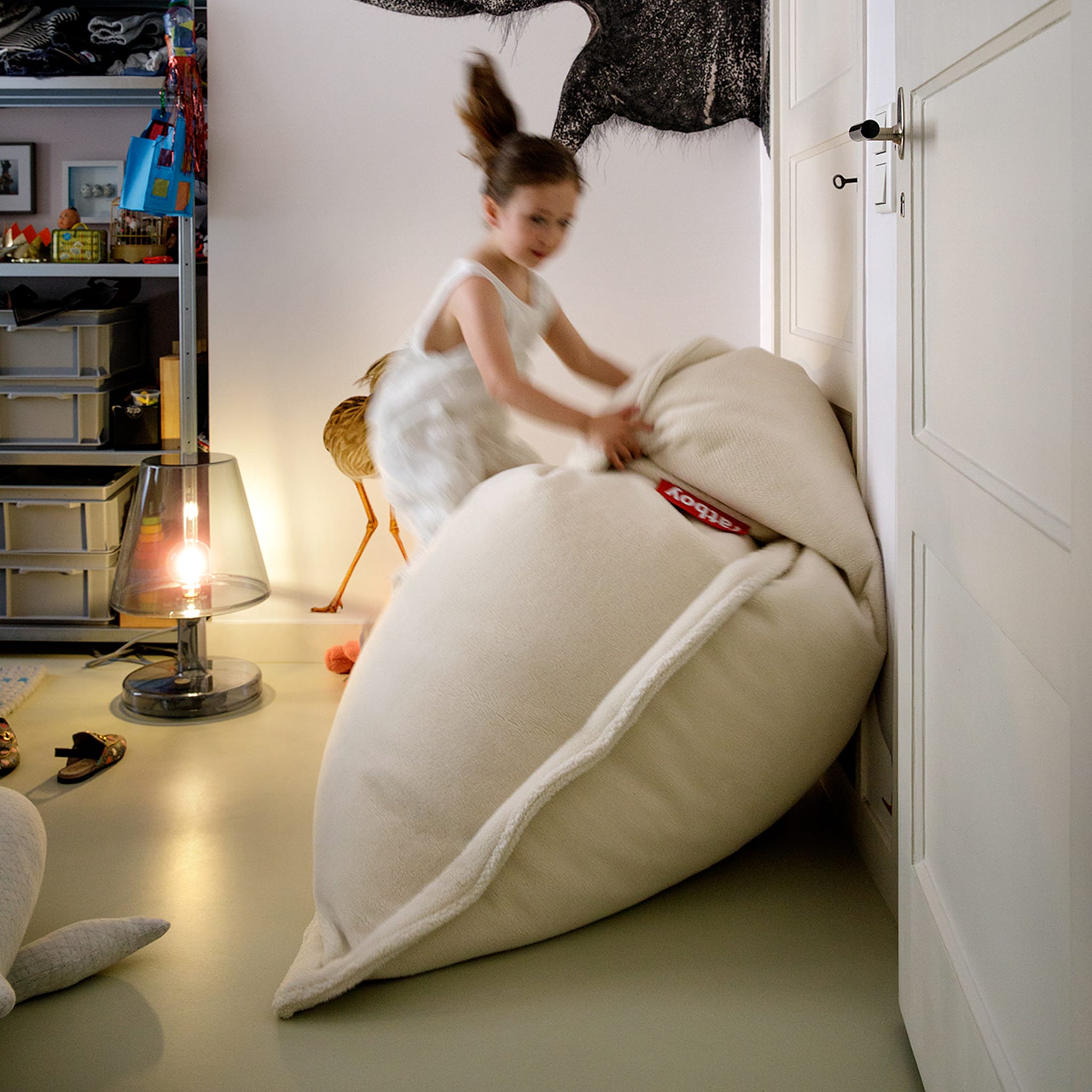 Pouf fin en forme d'ourson<br> Utilisation intérieure