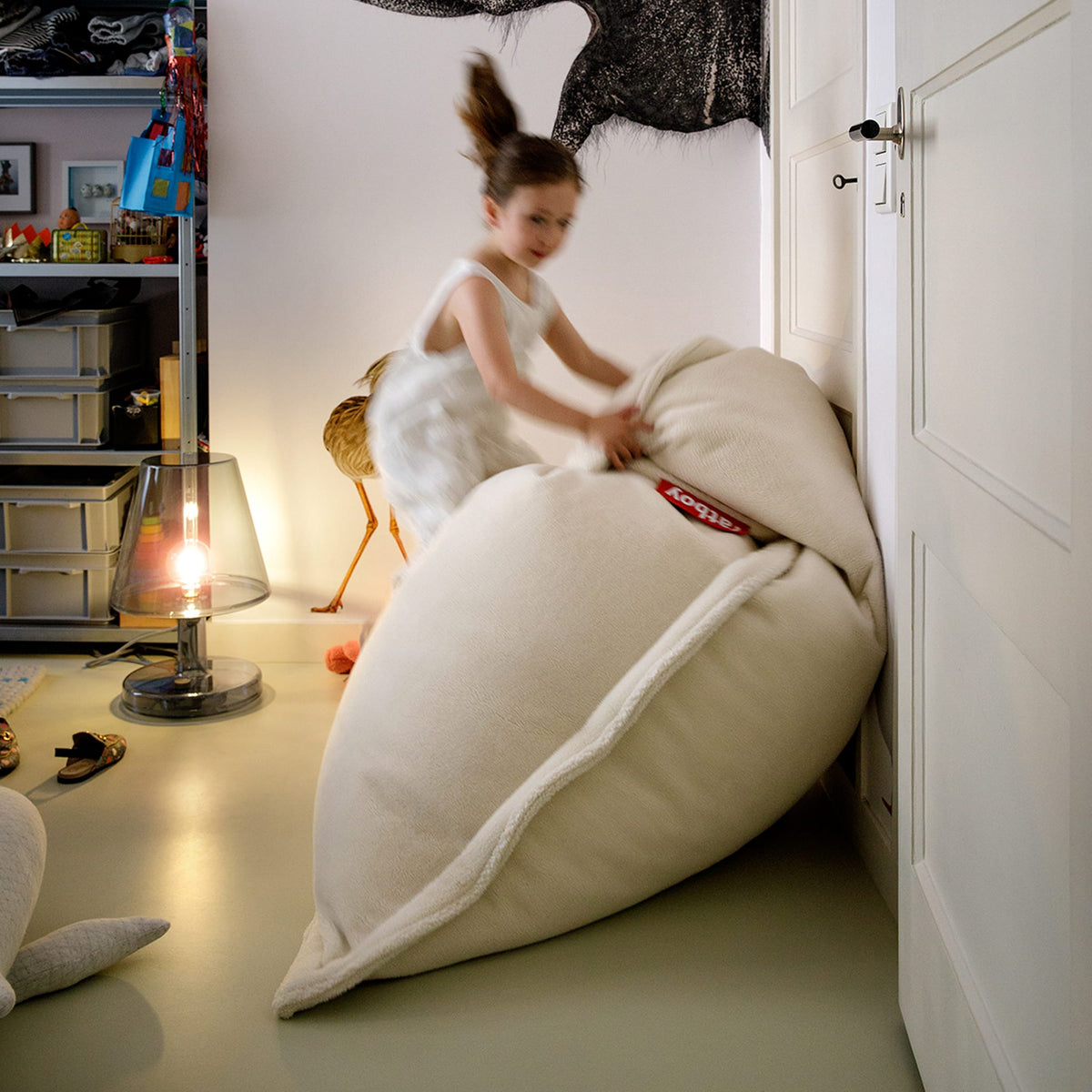 Pouf fin en forme d'ourson<br> Utilisation intérieure