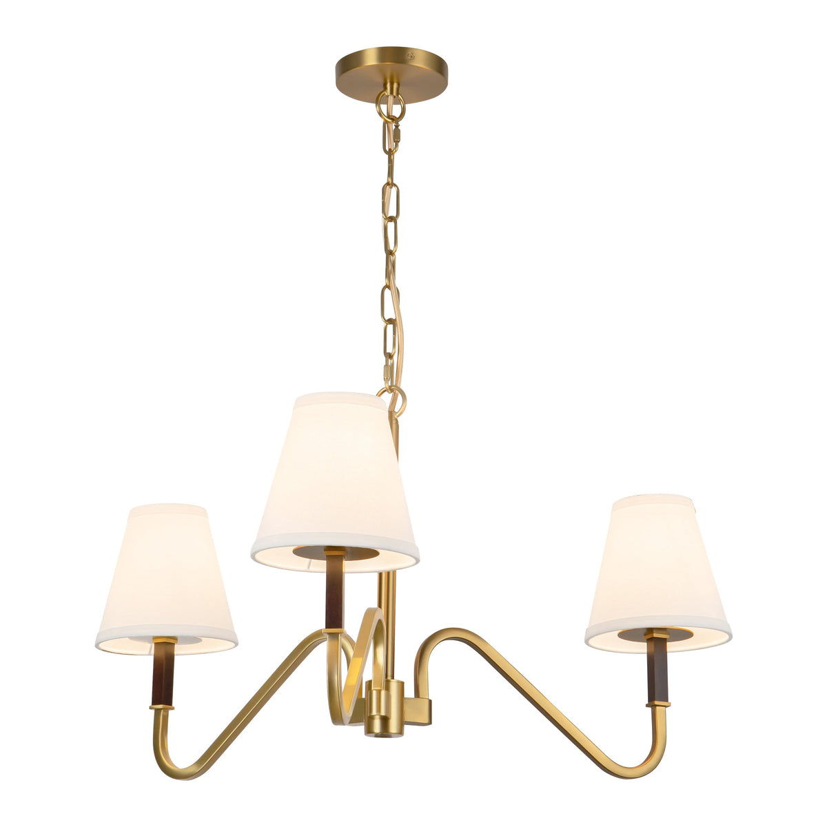 Alora Canada - CH445330BGWL - Three Light Chandelier - Sloan - Brushed Gold/White Linen