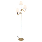 Alora Canada - FL445368BGWL - Lampadaire à trois lumières - Sloan - Or brossé/Lin blanc