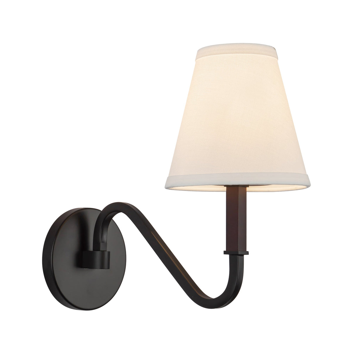 Alora Canada - WS445106MBWL - Une lampe Murale - Sloan - Lin noir mat/blanc