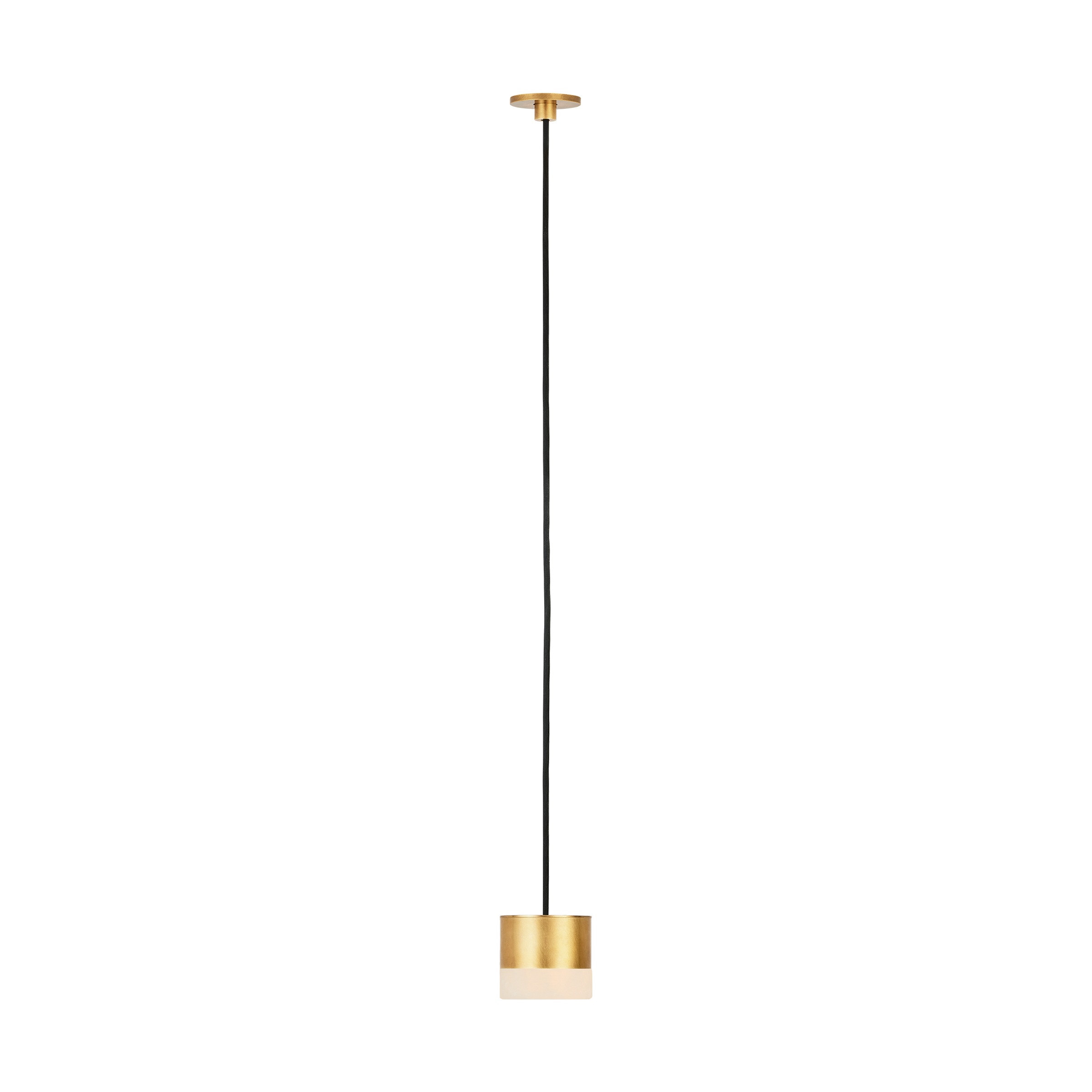 Visual Comfort Modern Collection - SLPD51930HAB - Gable Alabaster 1-Light Port Alone Pendant - Gable - Hand-Rubbed Antique Brass