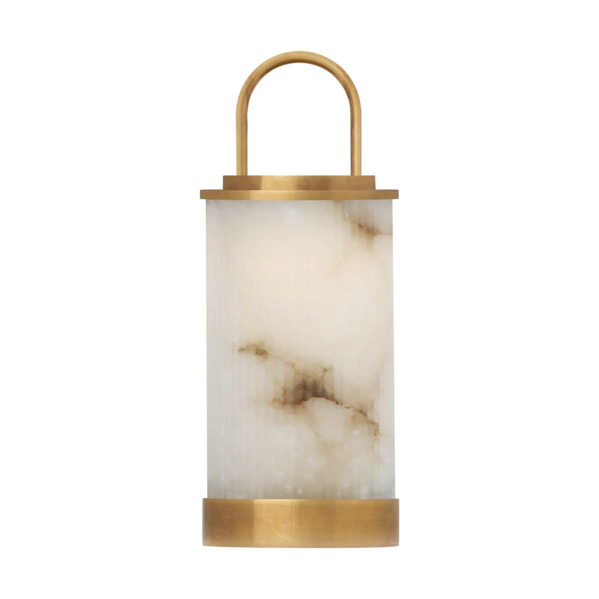 Collection Visual Comfort Modern - SLTB52927ALBHAB - Tawa Alabaster Accent Rechargeable Lampe de table - Tawa - Laiton antique frotté à la main