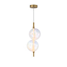 Studio M Lighting SM24931IRNAB Dreamer Pendant in Natural Aged Brass with Iridescent glass, front view on white background