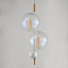 Studio M Lighting SM24932IRNAB Dreamer Pendant in Natural Aged Brass with Iridescent glass, side profile view