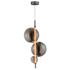 Studio M Lighting SM24932MSKBC Dreamer Pendant in Black Chrome with Mirror Smoke glass, front view on white background