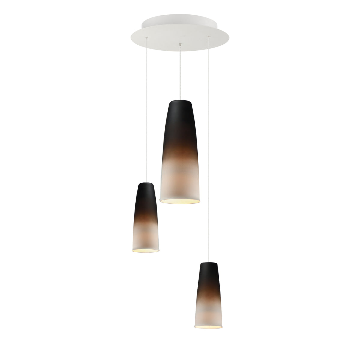 Studio M Lighting SM30003OMB Stream Multi-Light Pendant in White, front view on white background