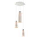 Studio M Lighting SM30003WT Stream Suspendu multi-luminaire En blanc, vue de face sur fond blanc