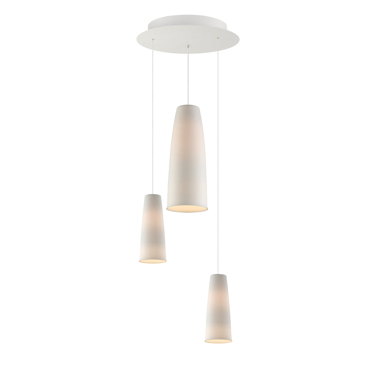 Studio M Lighting SM30003WT Stream Multi-Light Pendant in White, front view on white background