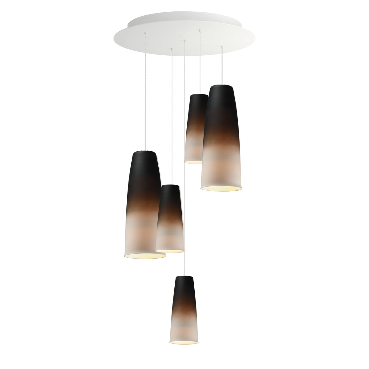 Studio M Lighting SM30005OMB Stream Multi-Light Pendant in White, front view on white background