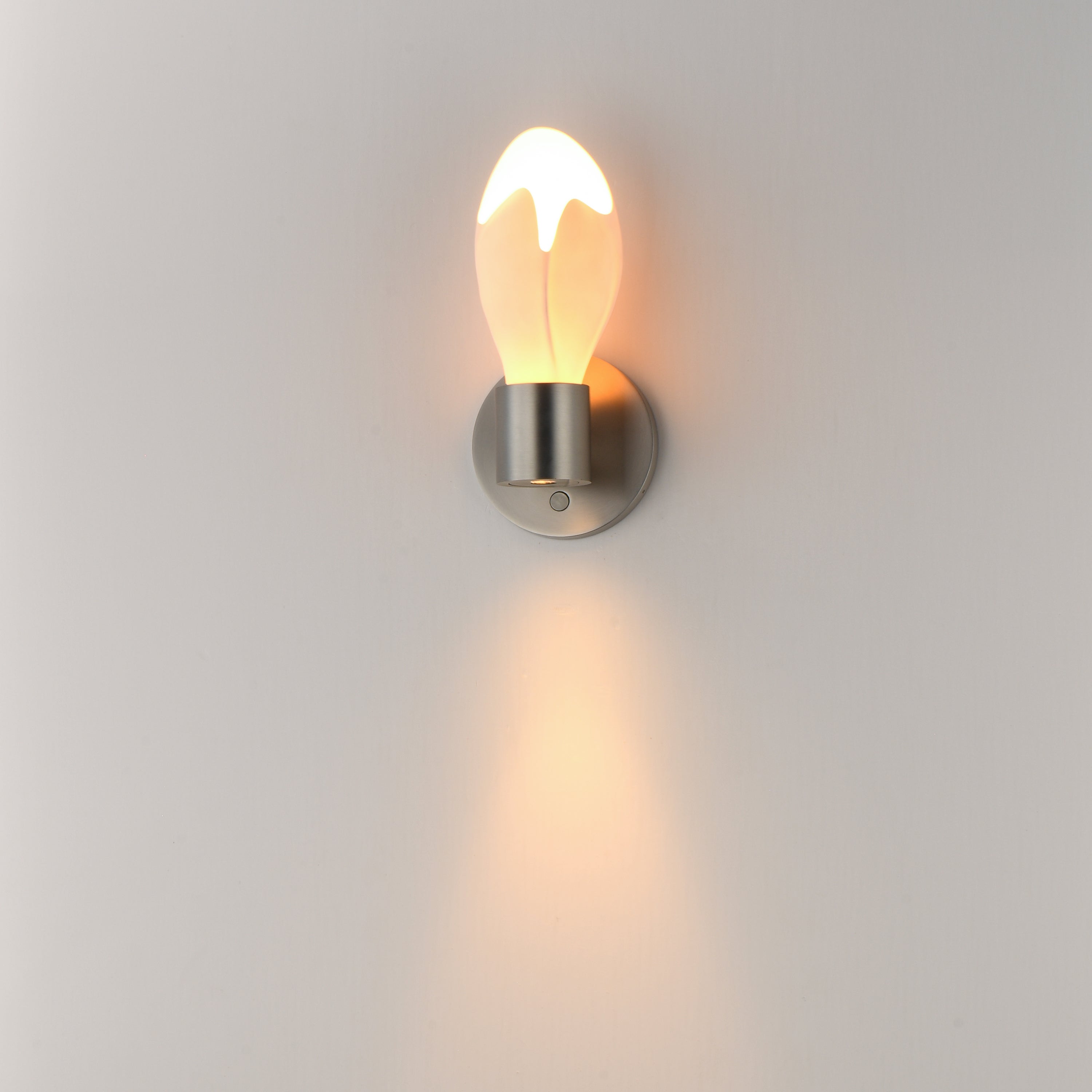 Studio M Lighting SM30140WTSN Burgeon Wall Sconce in Satin Nickel, installed lifestyle view