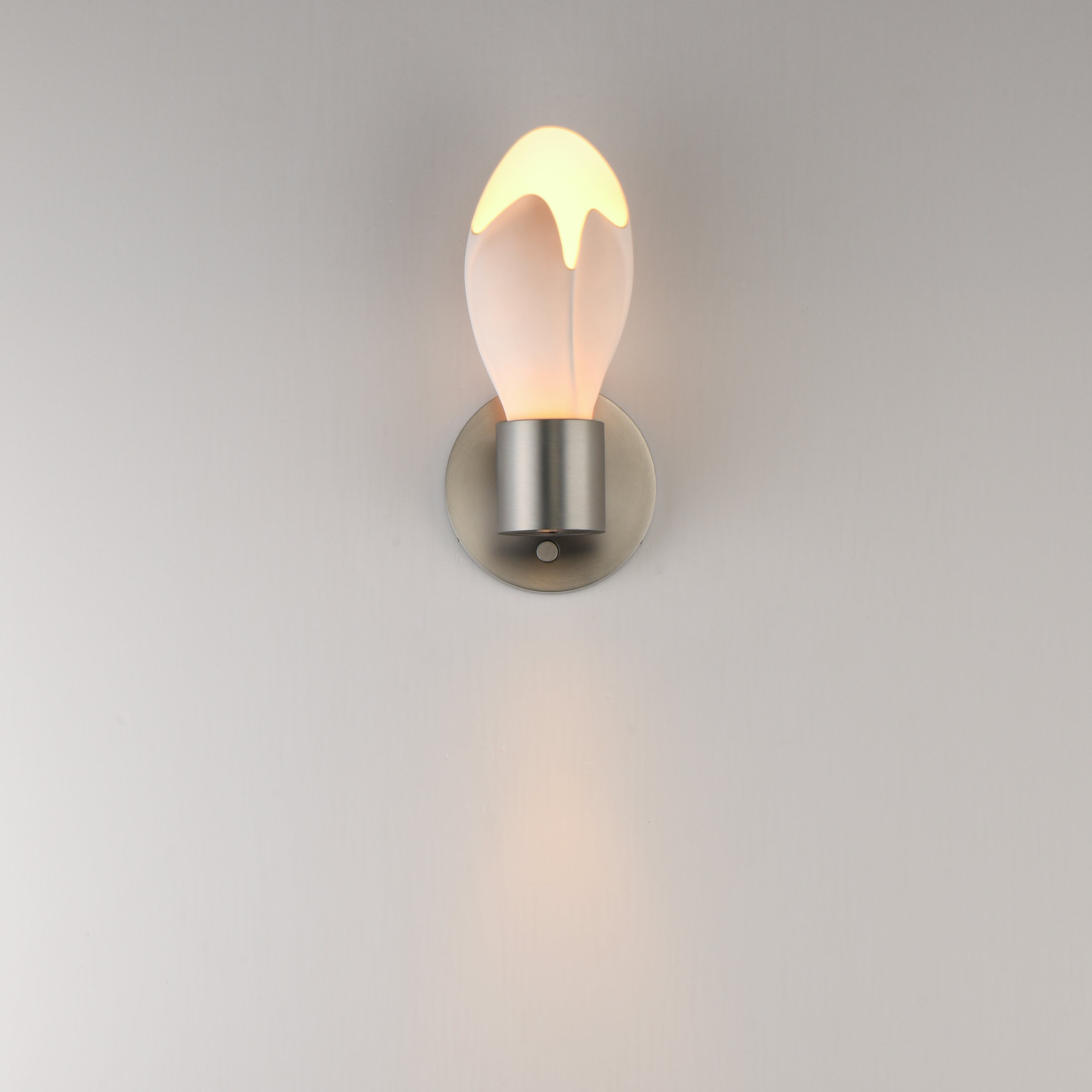 Studio M Lighting SM30140WTSN Burgeon Wall Sconce in Satin Nickel, close-up detail view