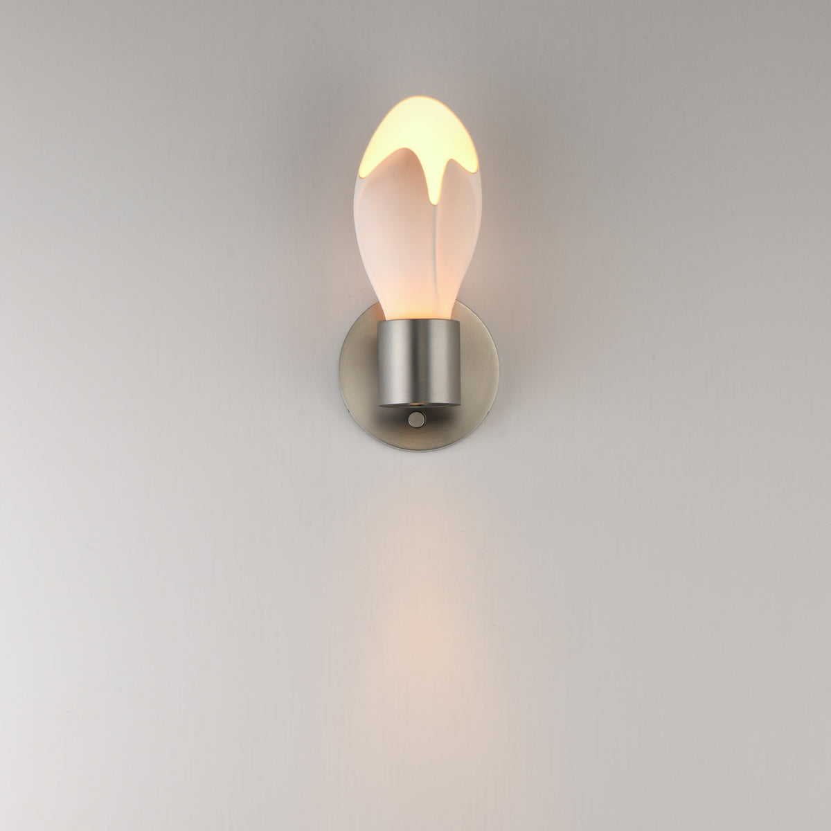 Studio M Lighting SM30140WTSN Burgeon Wall Sconce in Satin Nickel, close-up detail view