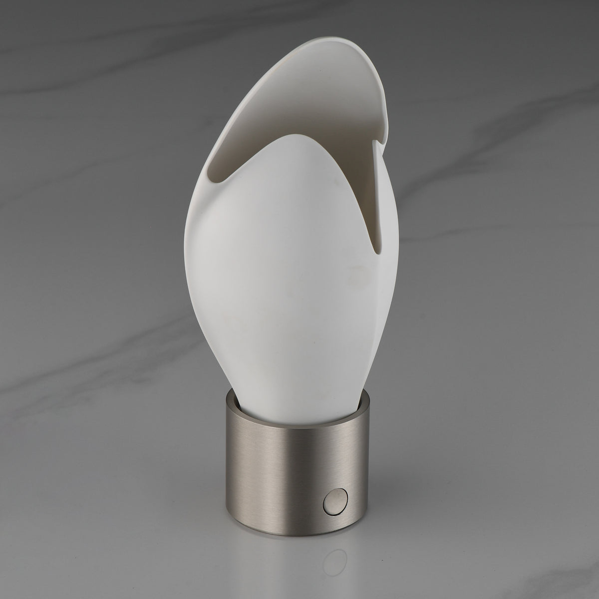 Studio M Lighting SM30149WTSN Burgeon Table Lamp in Satin Nickel, installed lifestyle view