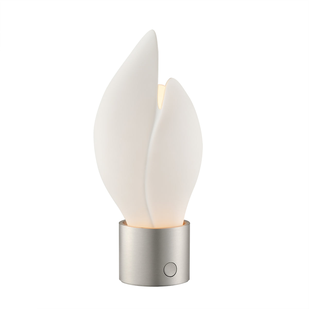 Studio M Lighting SM30149WTSN Burgeon Table Lamp in Satin Nickel, front view on white background