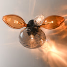 Studio M Lighting SM49300EMSKBK Ray Dance Cluster Wall Sconce in Black with Ember and Smoke glass, side profile view