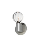 Studio M Lighting SM49324CLAL Ray Dance Globe Wall Sconce in Brushed Aluminum with Clear glass, front view on white background