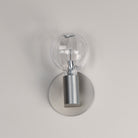 Studio M Lighting SM49324CLAL Ray Dance Globe Wall Sconce in Brushed Aluminum with Clear glass, side profile view
