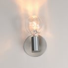 Studio M Lighting SM49324CLAL Ray Dance Globe Wall Sconce in Brushed Aluminum with Clear glass, installed lifestyle view