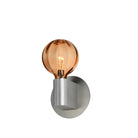 Studio M Lighting SM49324EMAL Ray Dance Globe Wall Sconce in Brushed Aluminum with Ember glass, front view on white background