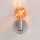 Studio M Lighting SM49324EMAL Ray Dance Globe Wall Sconce in Brushed Aluminum with Ember glass, side profile view