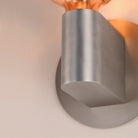 Studio M Lighting SM49324EMAL Ray Dance Globe Wall Sconce in Brushed Aluminum with Ember glass, close-up detail view