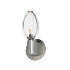 Studio M Lighting SM49325CLAL Ray Dance Olive Wall Sconce in Brushed Aluminum with Clear glass, front view on white background