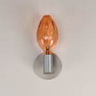 Studio M Lighting SM49325EMAL Ray Dance Olive Wall Sconce in Brushed Aluminum with Ember glass, three-quarter angle view