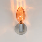 Studio M Lighting SM49325EMAL Ray Dance Olive Wall Sconce in Brushed Aluminum with Ember glass, side profile view