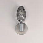 Studio M Lighting SM49325SMKAL Ray Dance Olive Wall Sconce in Brushed Aluminum with Mirror Smoke glass, side profile view