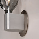 Studio M Lighting SM49325SMKAL Ray Dance Olive Wall Sconce in Brushed Aluminum with Mirror Smoke glass, close-up detail view