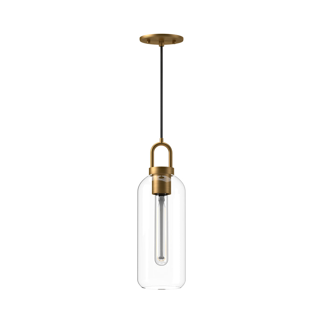 Alora Canada - PD401505AGCL - One Light Pendant - Soji - Aged Gold/Clear Glass