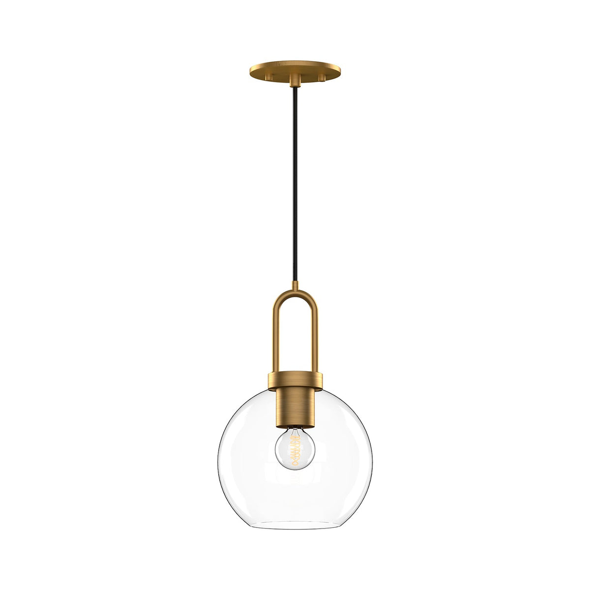Alora Canada - PD601608AGCL - One Light Pendant - Soji - Aged Gold/Clear Glass