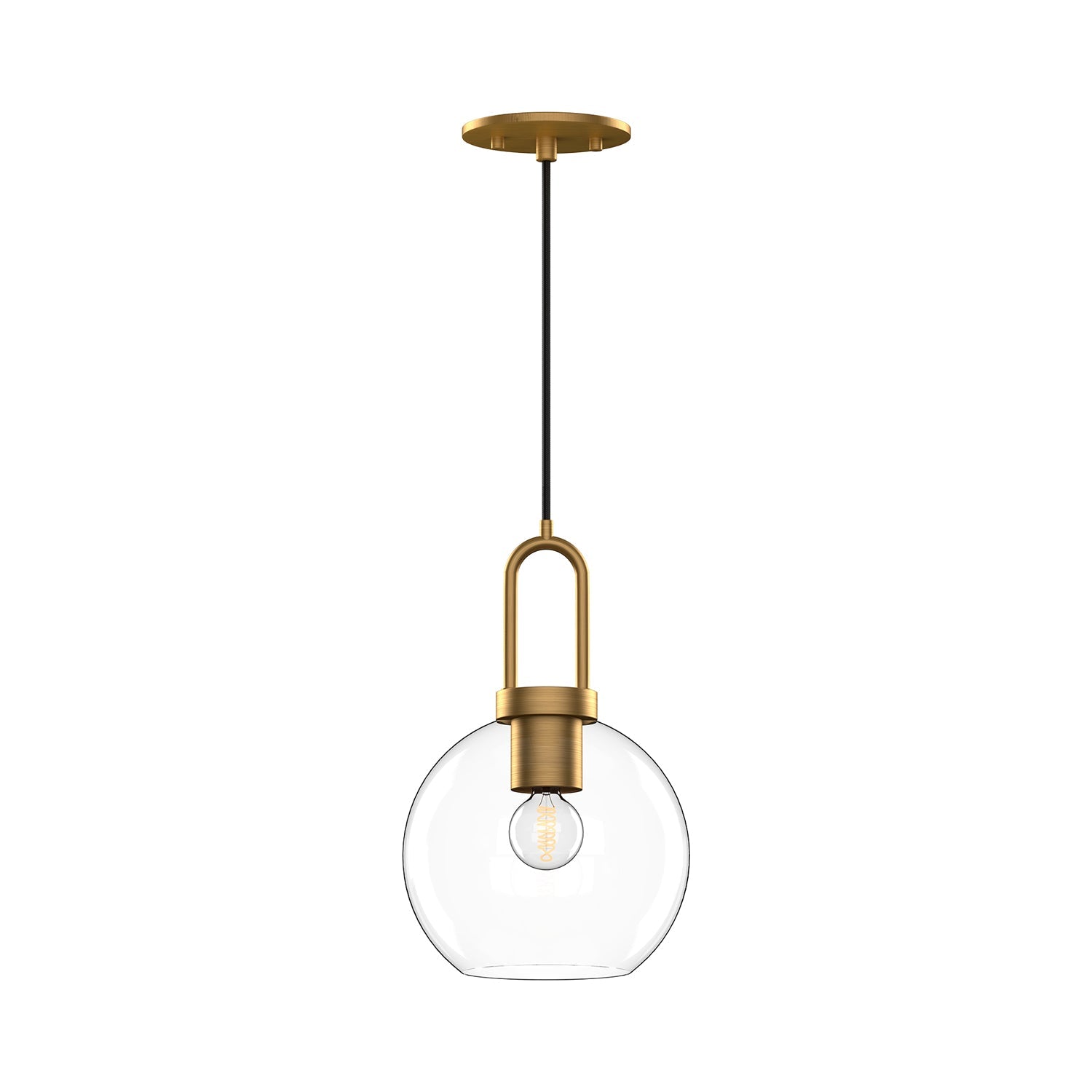 Alora Canada - PD601608AGCL - One Light Pendant - Soji - Aged Gold/Clear Glass