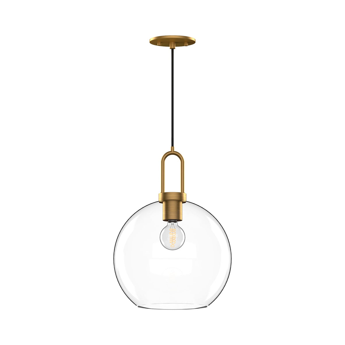 Alora Canada - PD601710AGCL - One Light Pendant - Soji - Aged Gold/Clear Glass