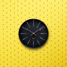 Arne Jacobsen Clocks 43646 Bankers Wall Clock in Black