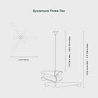 Platane de Tala Suspendu Diagramme dimensionnel à 3 niveaux