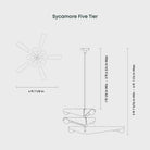 Tala Sycamore Chandelier 5 Tiers dimension diagram