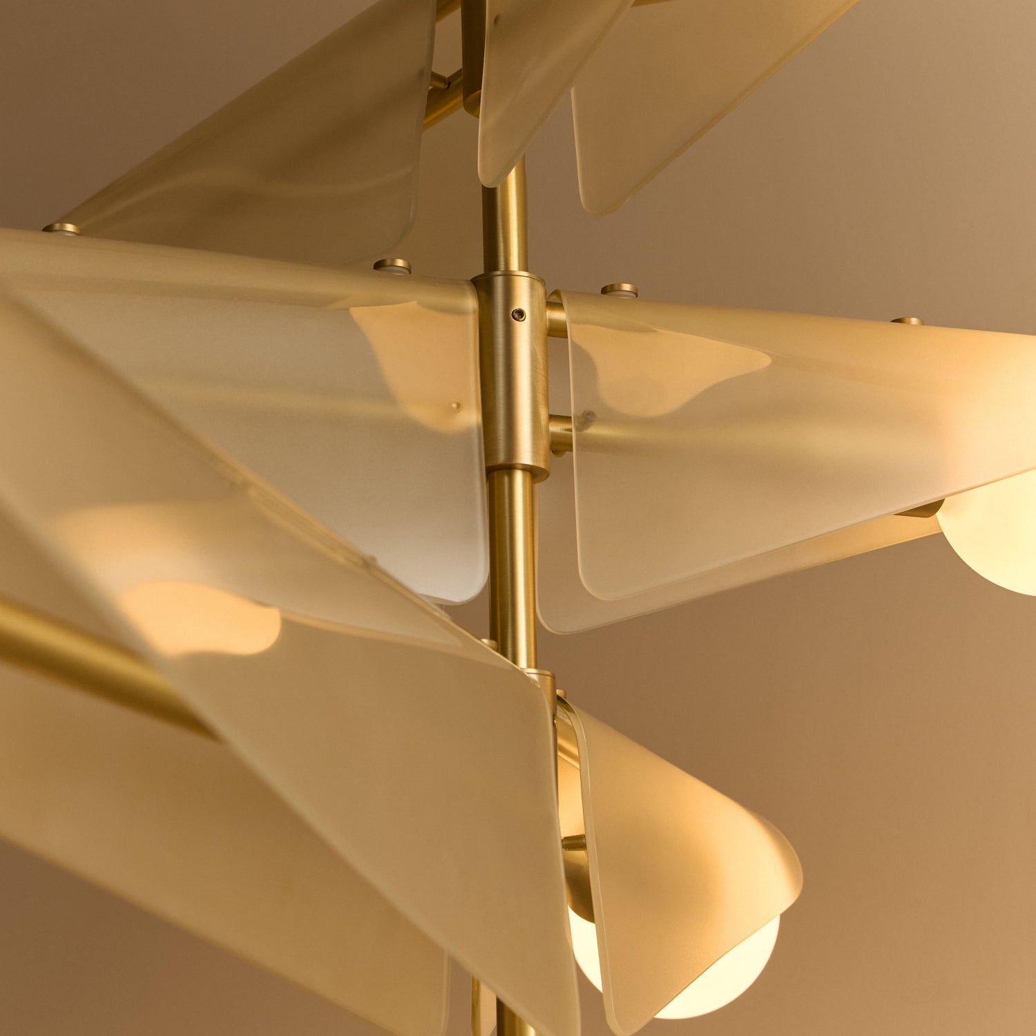 Tala Sycamore Chandelier 5 Tiers in Dusk Pink glass detail