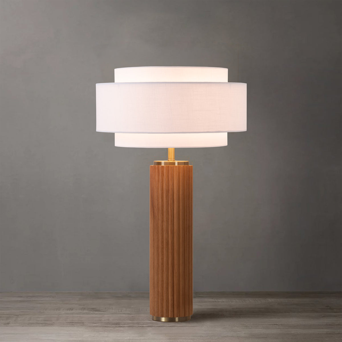 Nova de Californie 1011832WH Tambo Coronado Lampe de table en noyer foncé