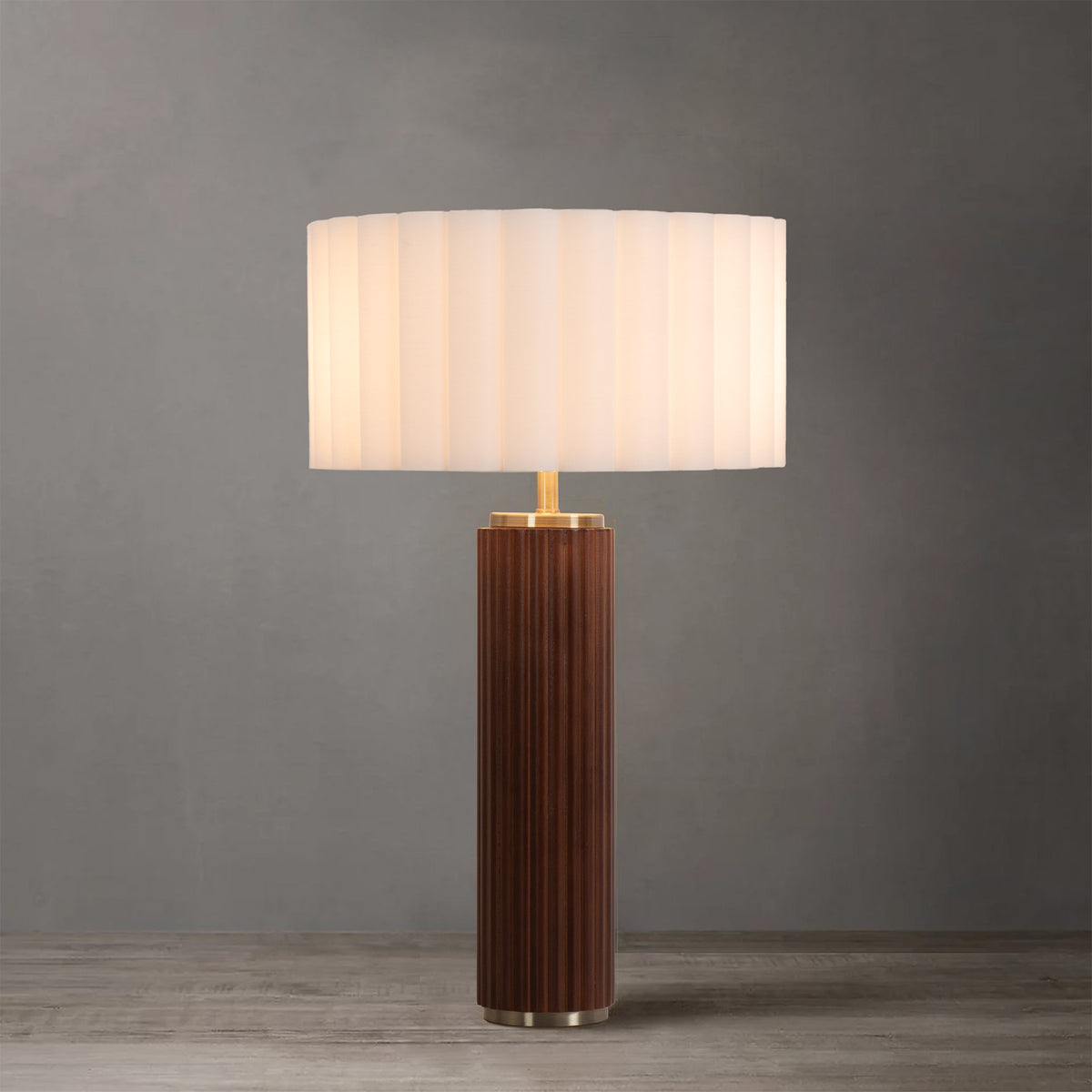 Nova of California 1012832WH Tambo Scallop Table Lamp in Natural Ash