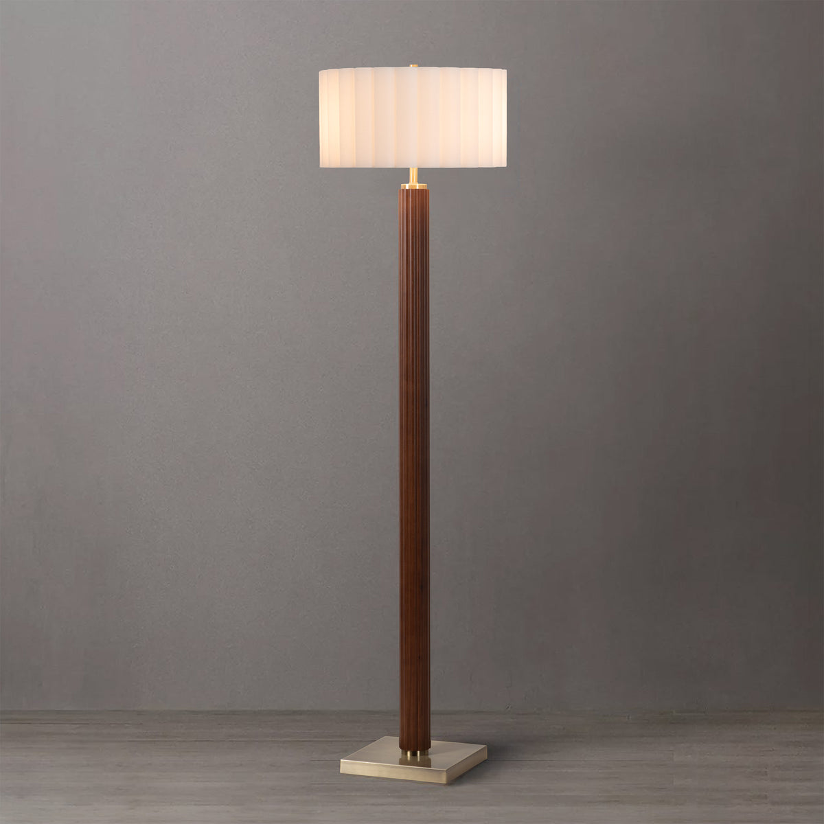 Nova of California 2012834WH Tambo Scallop Floor Lamp in Natural Ash