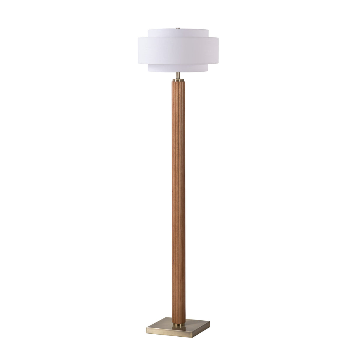 Lampadaire Nova of California 2011833WH Tambo Coronado en noyer foncé