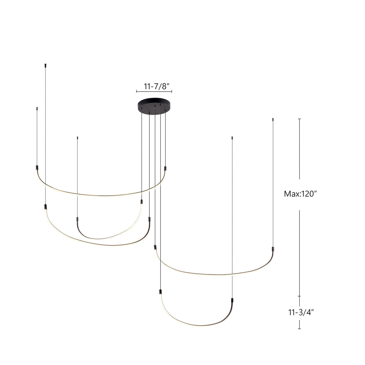 Kuzco Lighting MP89590-BG Talis 5-Bar LED Multi Pendant in Brushed Gold