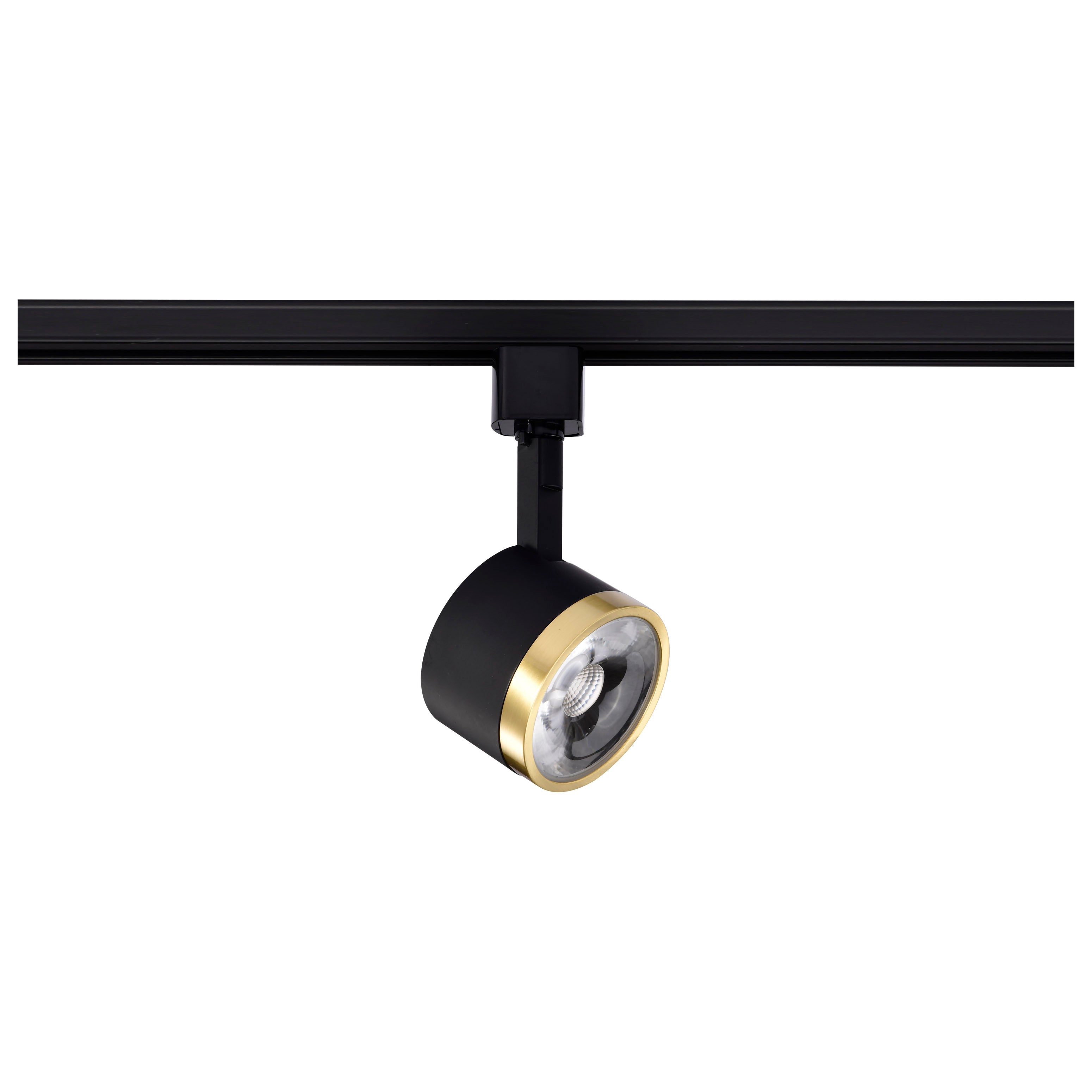 Satco TH635 LED Round Track Head in Matte Black / Brushed Brass