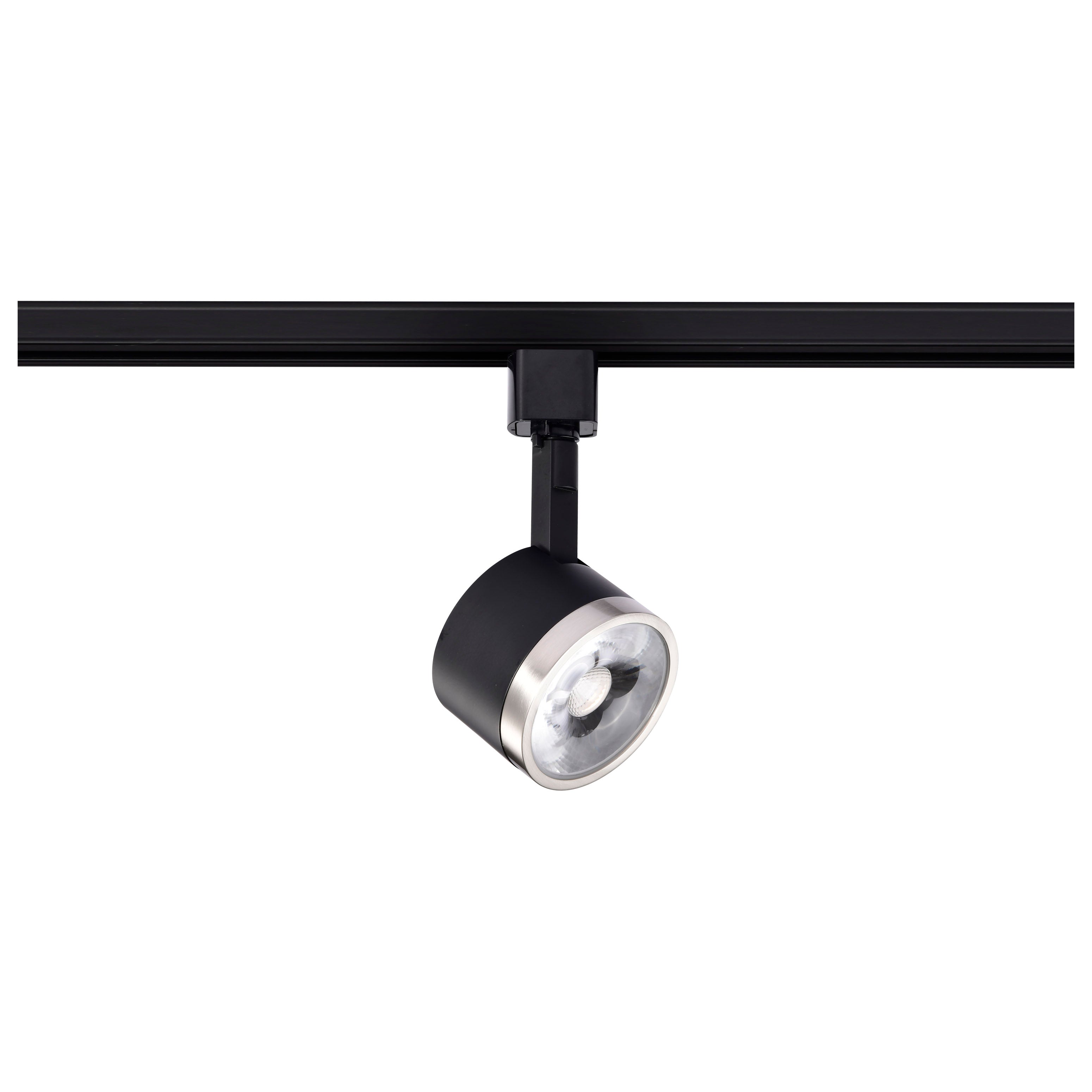 Satco TH646 LED Round Track Head in Matte Black / Brushed Nickel