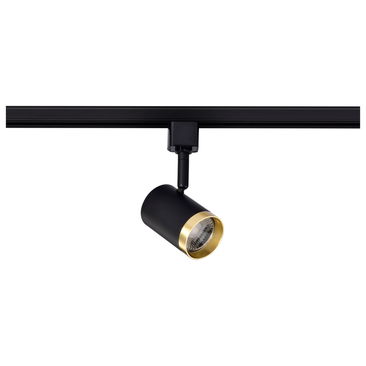 Satco TH647 LED Small Cylinder Track Head in Matte Black / Brushed Brass
