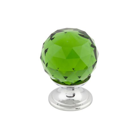 Top Knobs - TK119PC - Green Crystal Knob  - Crystal - Polished Chrome
