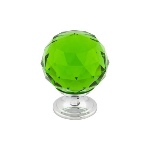 Top Knobs - TK120PC - Green Crystal Knob  - Crystal - Polished Chrome
